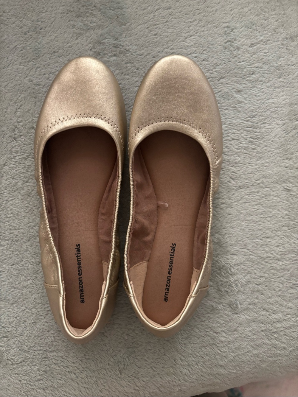 Amazon Essentials Metallic Ballet Flats - Rose Gold